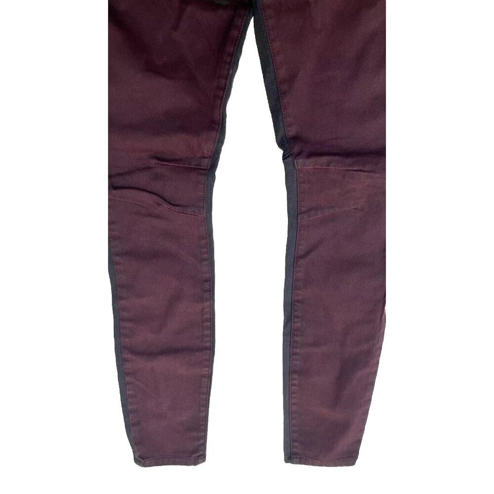 Blank NYC Women's Black Color Block Burgundy Denim Skinny Jeans Size 27 - Picture 4 of 12
